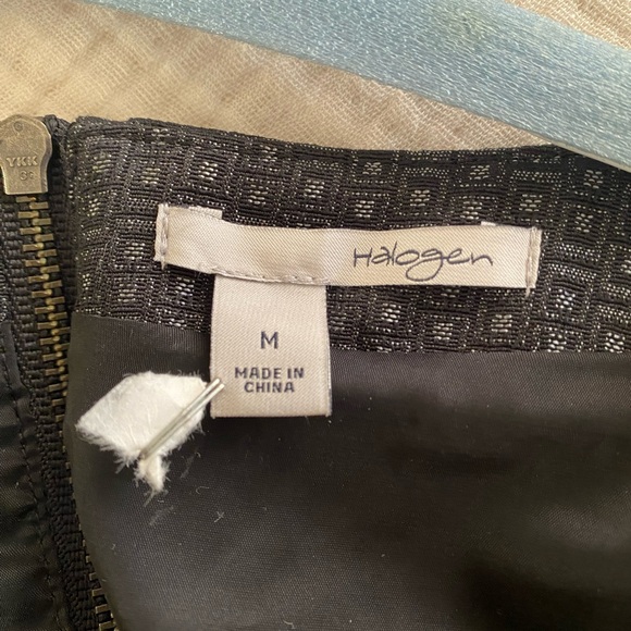 EUC Halogen Short Sleeve Lined Blouse Fully Lined SZ M Black Check Dry Cleaned! - Picture 8 of 8